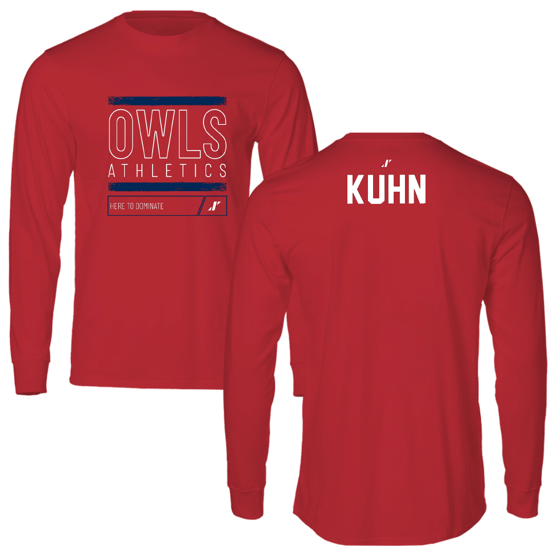 Florida Atlantic University Swimming & Diving Red Dominate Long Sleeve - Trevor Kuhn