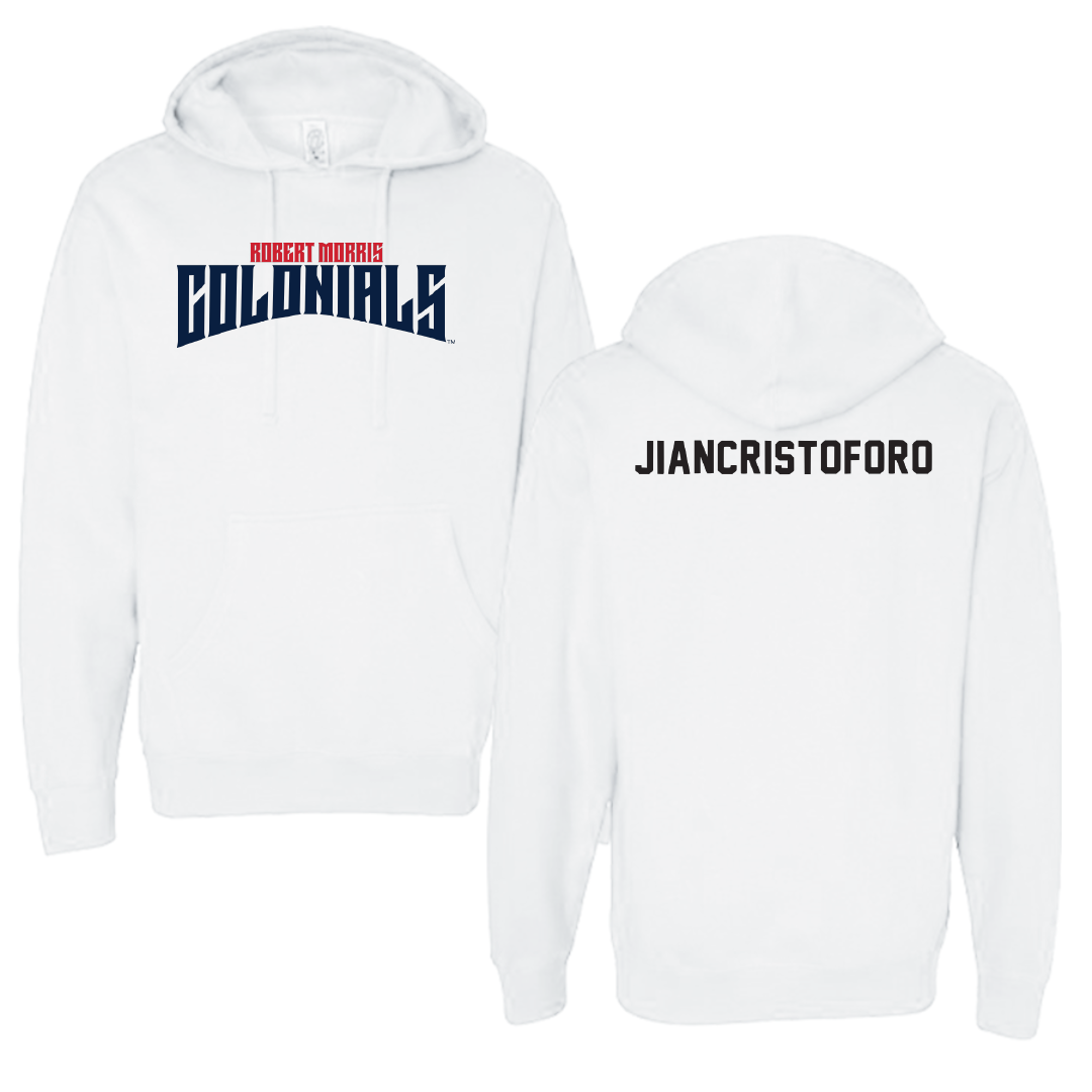 Robert Morris University TF and XC White Classic Hoodie - Emma Jiancristoforo