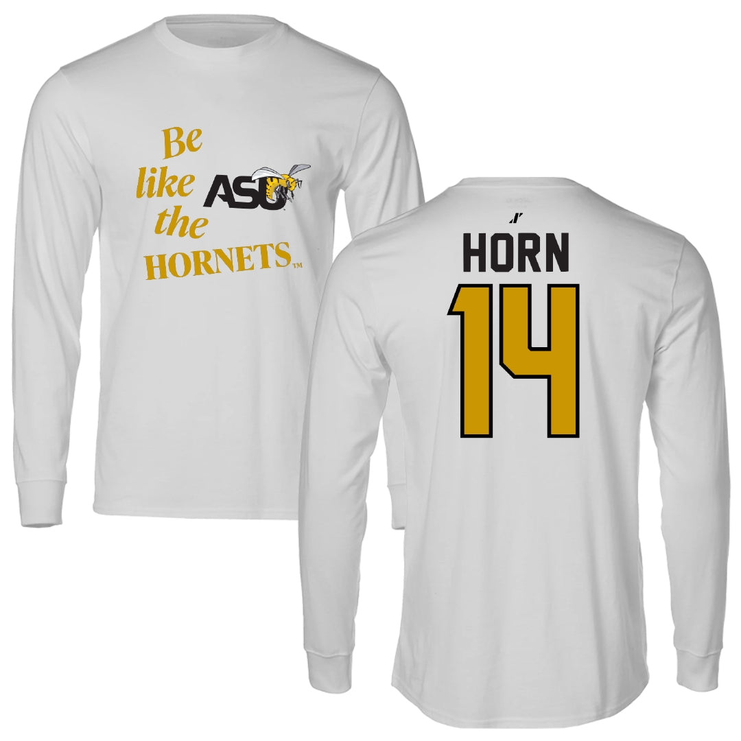 Alabama State University Football Light Gray Be Like Us Performance Long Sleeve - #14 Eric Horn