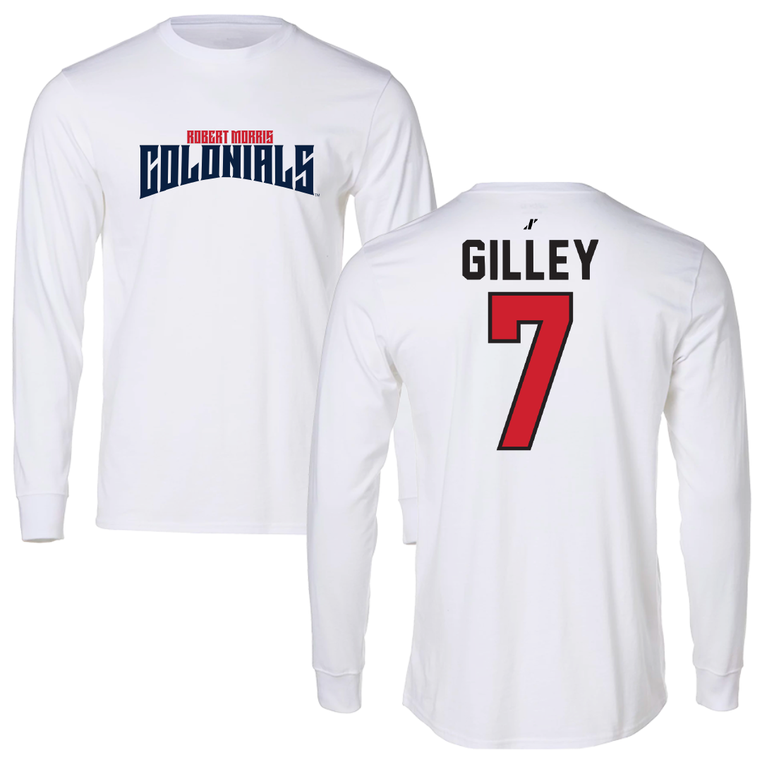 Robert Morris University Soccer White Classic Long Sleeve - #7 Chase Gilley