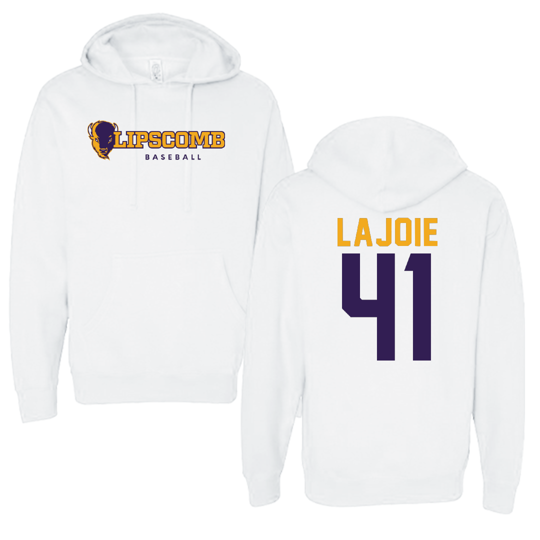Lipscomb University Baseball White Hoodie - #41 Josh Lajoie