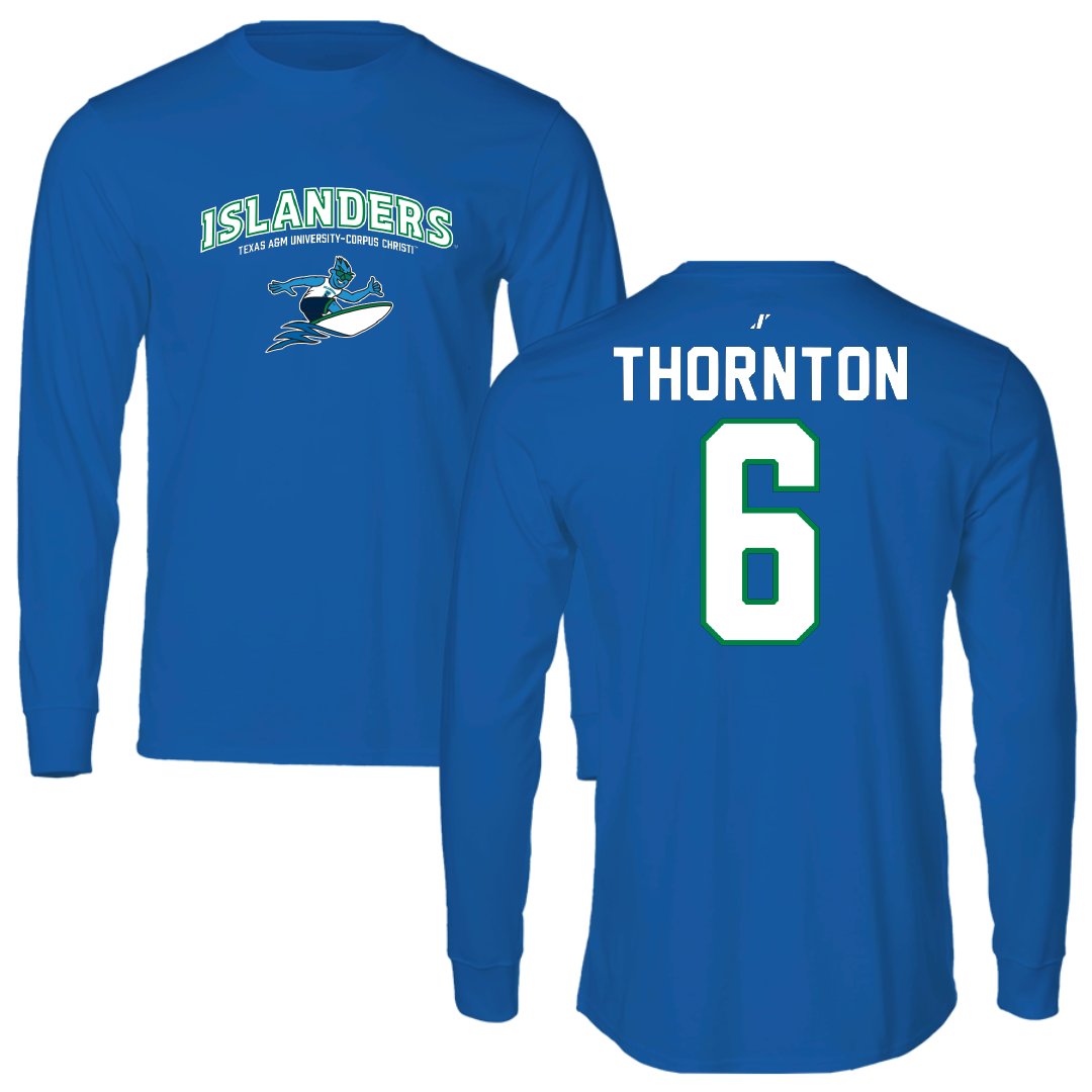 Texas A&M University-Corpus Christi Softball Blue General Long Sleeve - #6 Mimi Thornton