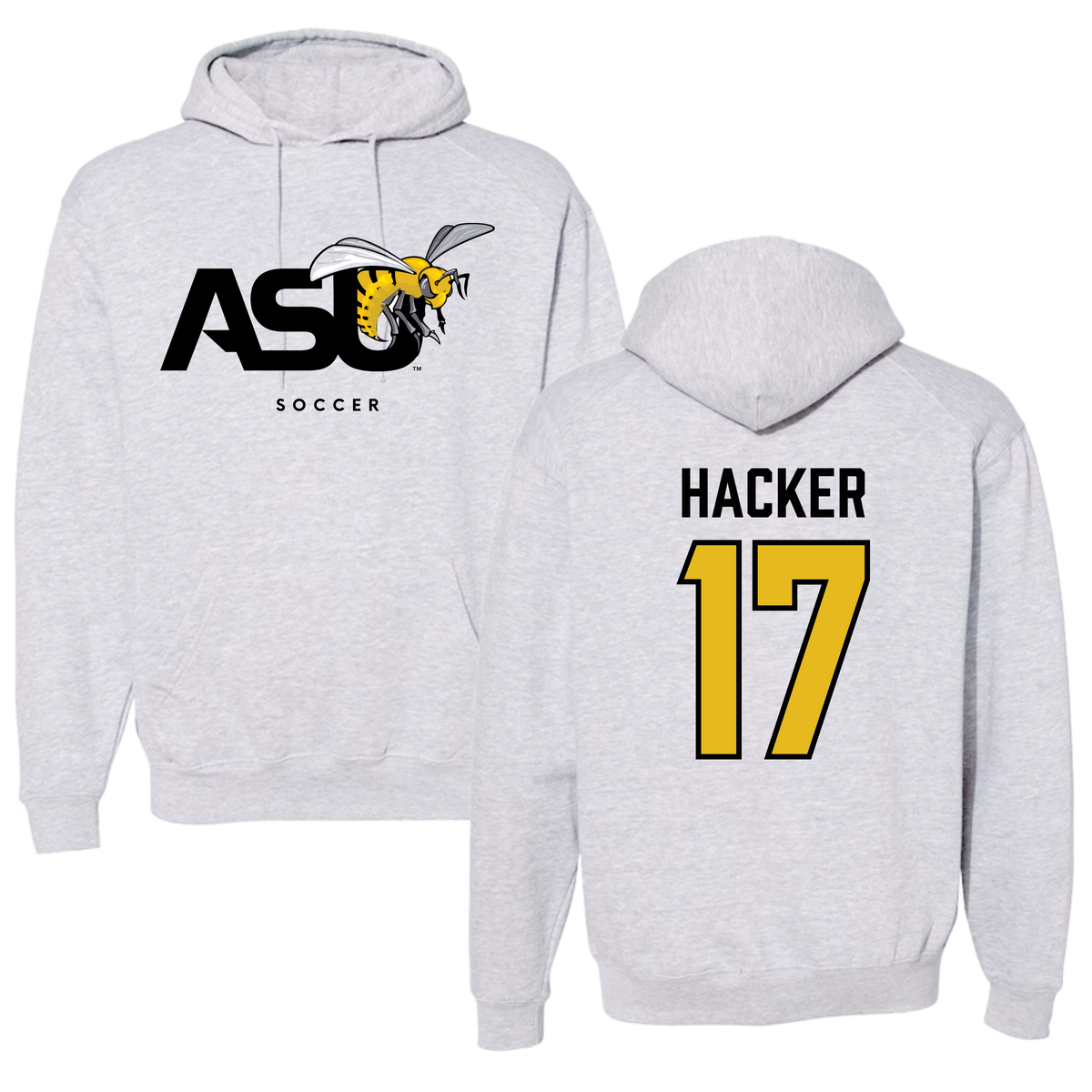 Alabama State University Soccer Gray Hoodie - #17 McKinley Hacker