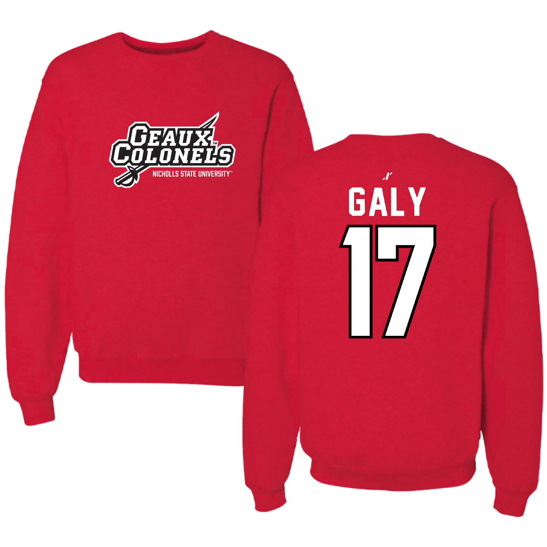 Nicholls State University Baseball Red General Crewneck - #17 Gavin Galy