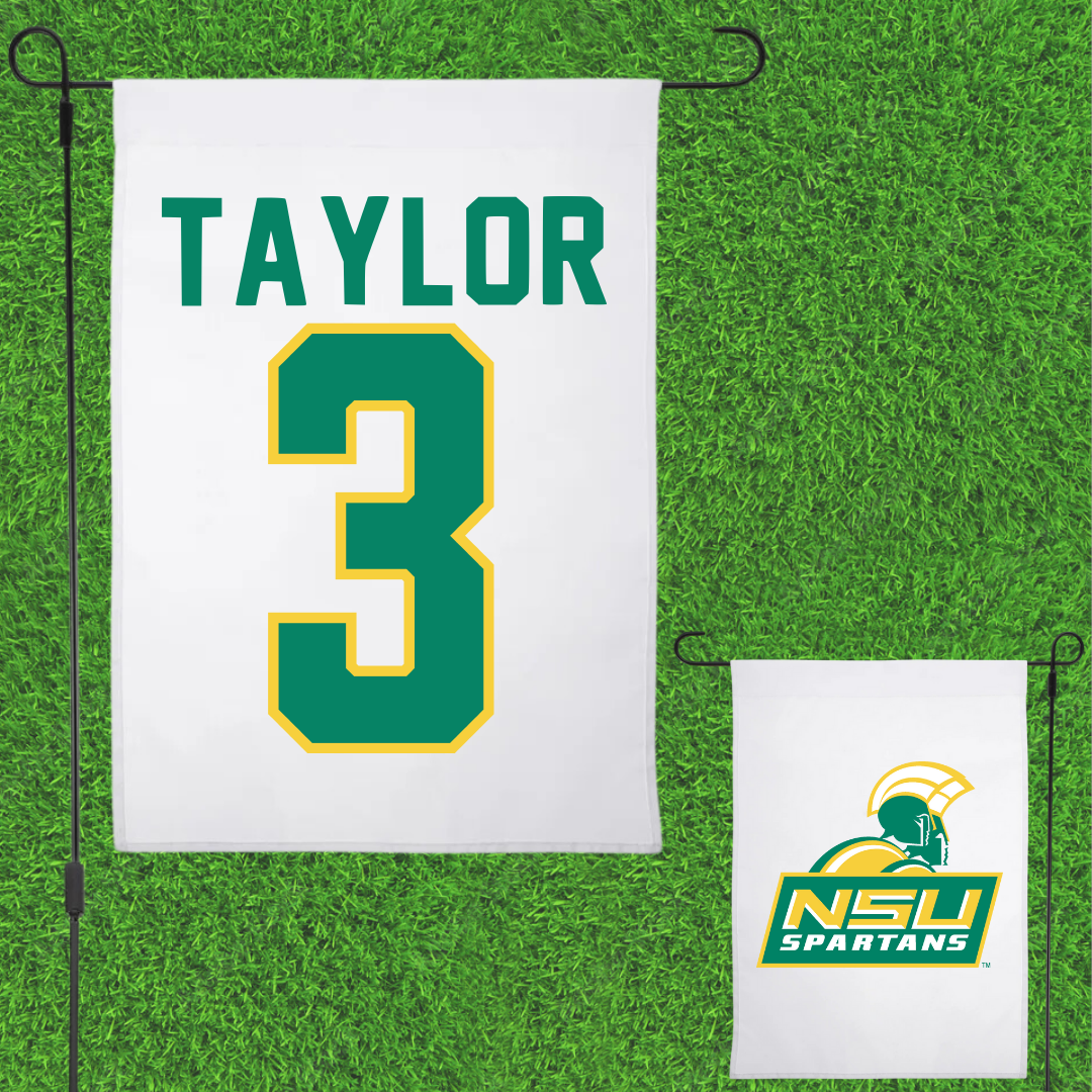 Norfolk State University Softball White Garden Flag - #3 Victoria Taylor
