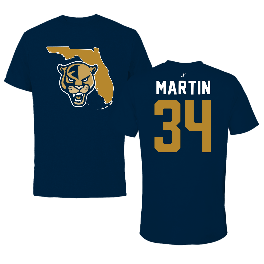 Florida International University Baseball Navy State Performance Tee - #34 Kevin Martin