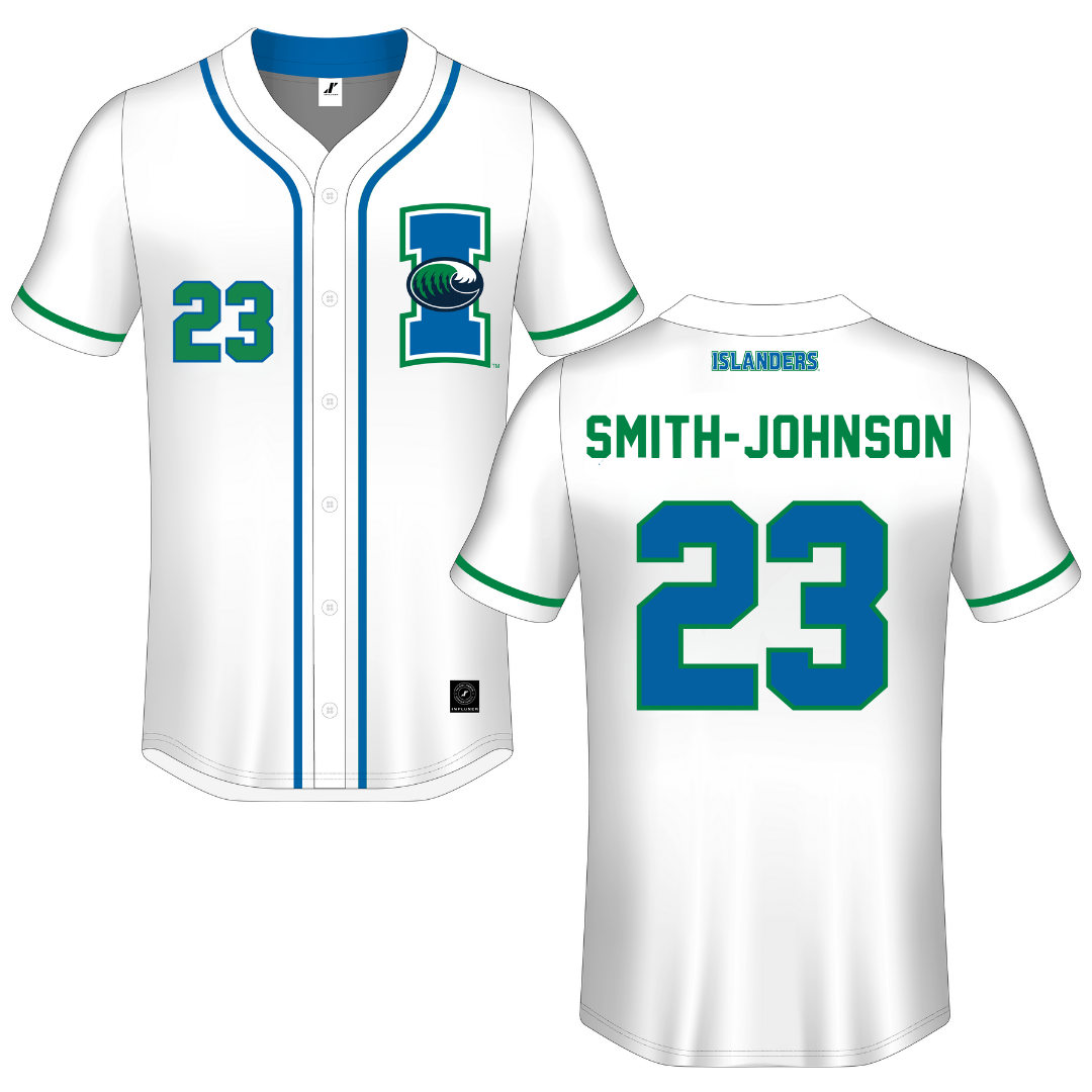 Texas A&M University-Corpus Christi White Button-Down Jersey - #23 Christian Smith-Johnson