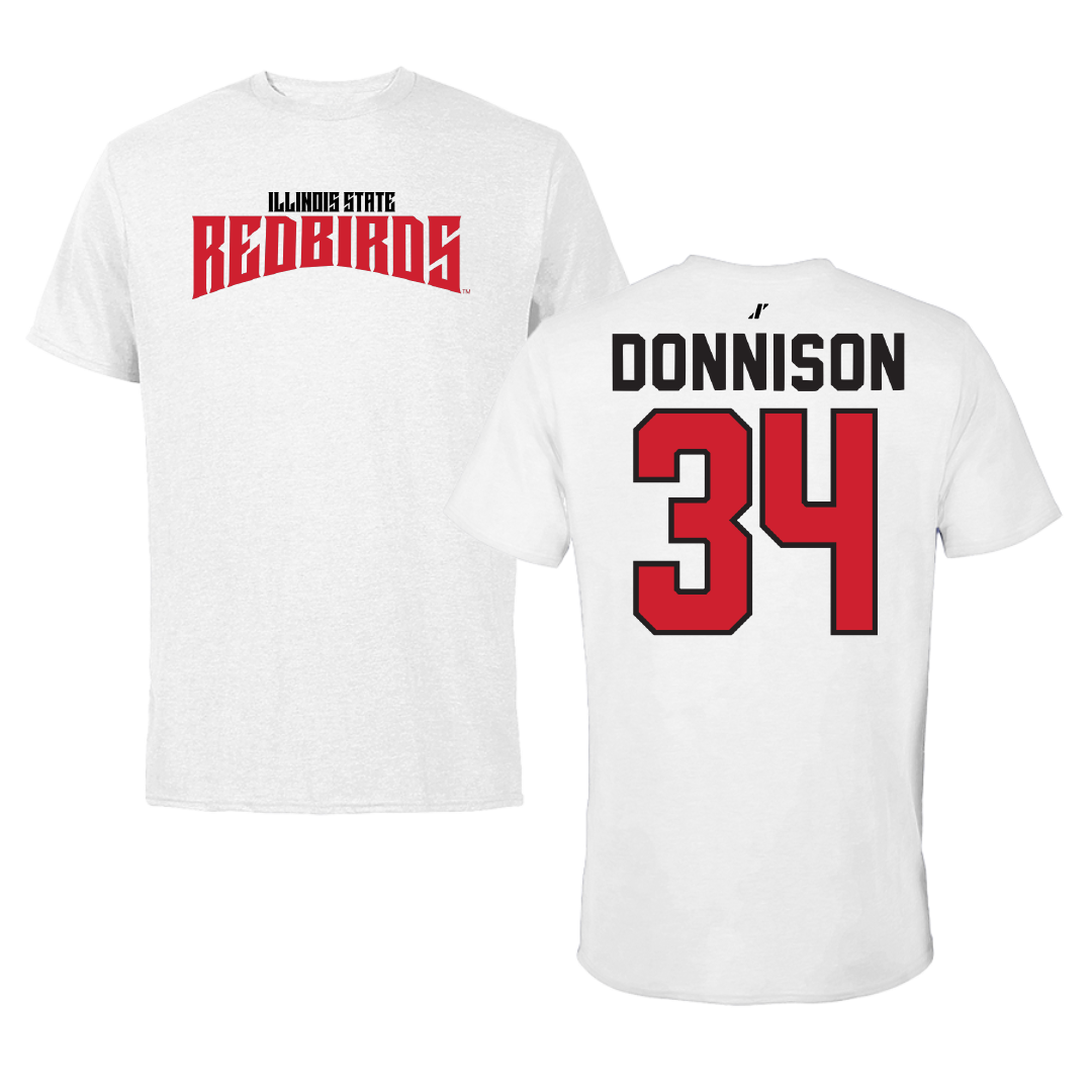 Illinois State University Baseball White Classic Performance Tee - #34 Matthew Donnison