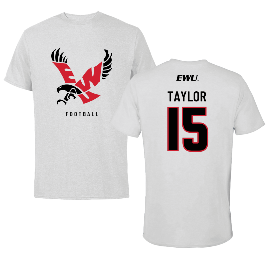 Eastern Washington University Football Light Gray Performance Tee - #15 Jared Taylor