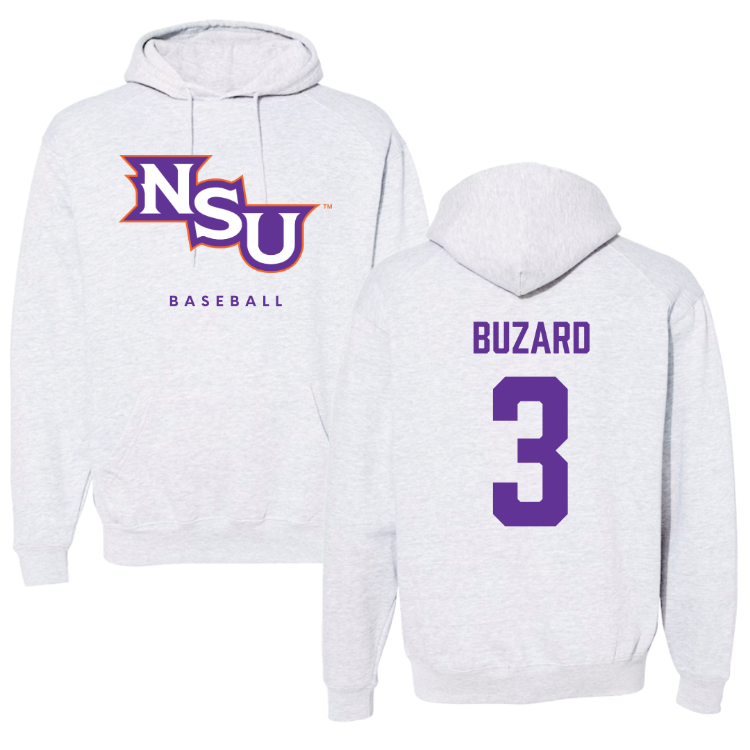 Northwestern State University Baseball Gray Hoodie - #3 Lathen Buzard
