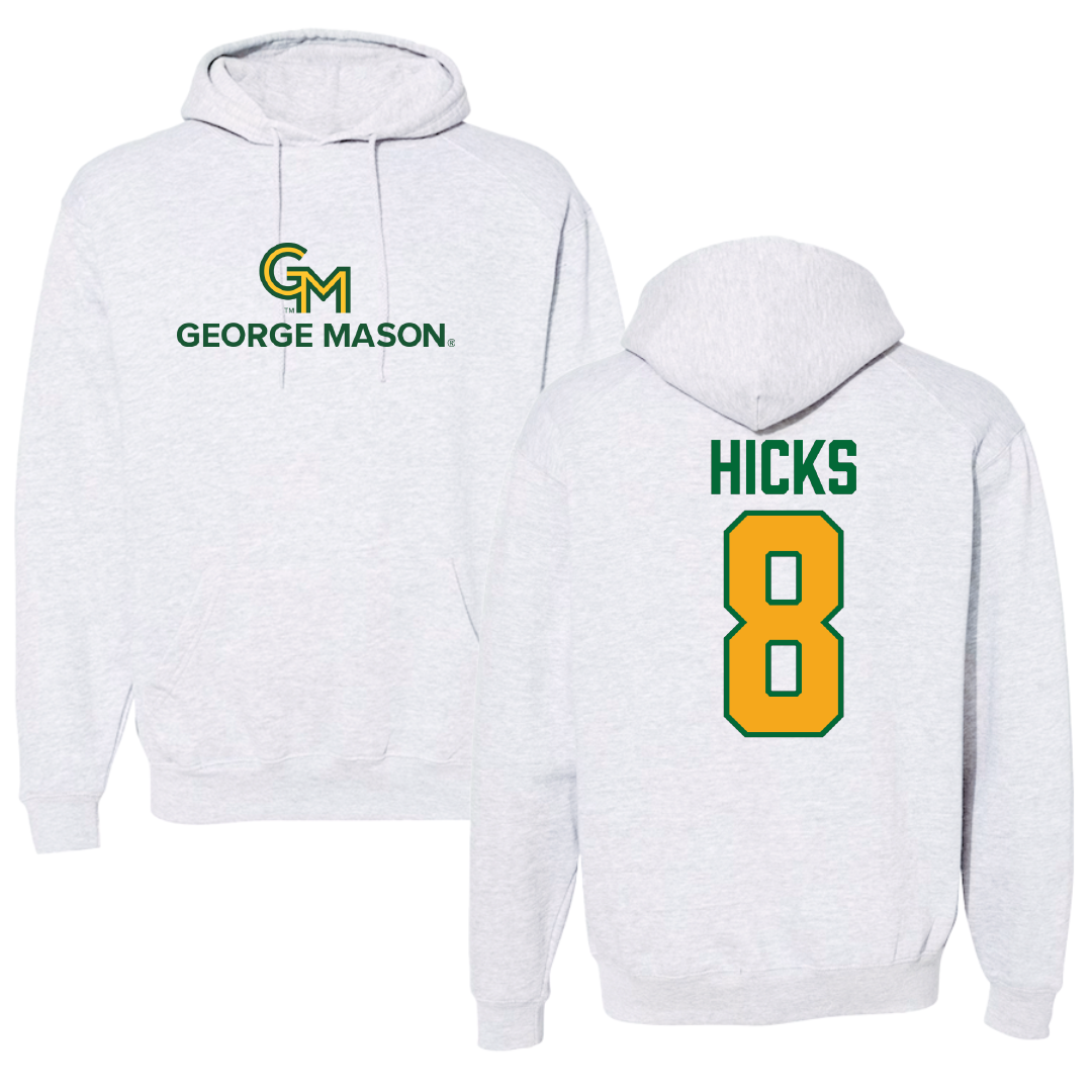 George Mason University Soccer Gray Hoodie - #8 Aria Hicks