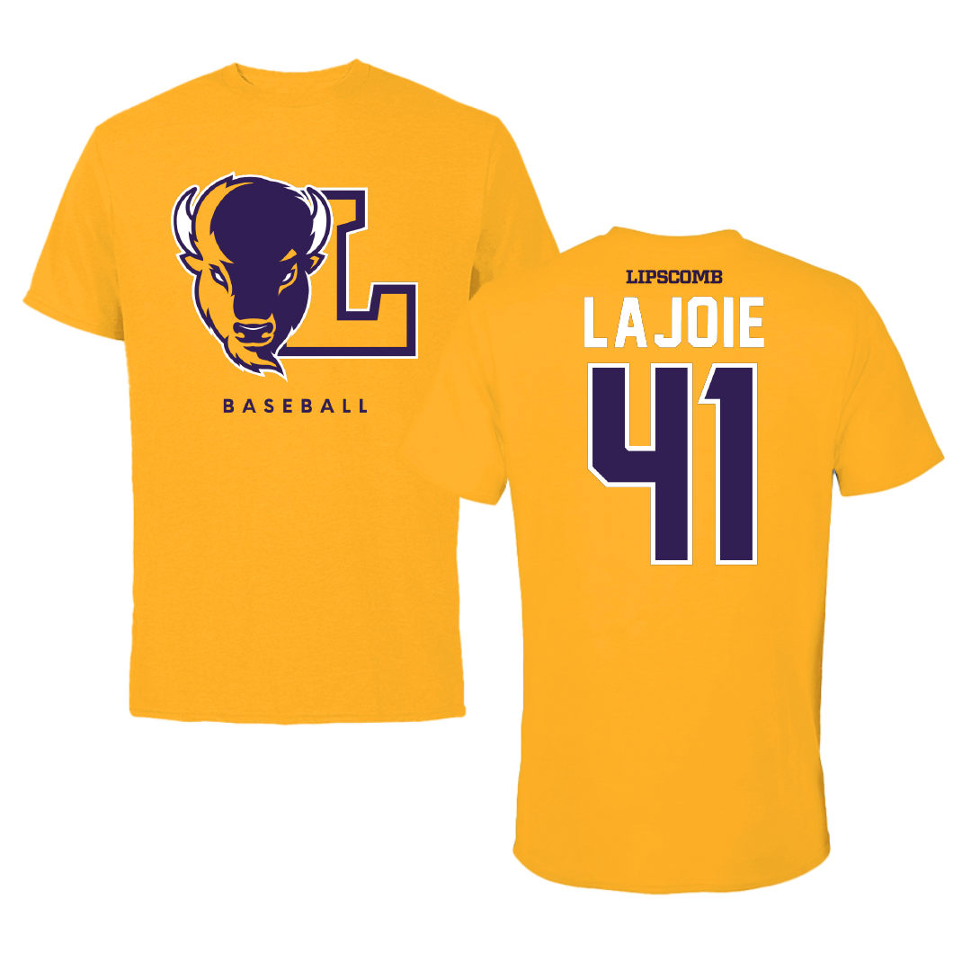 Lipscomb University Baseball Gold Tee - #41 Josh Lajoie