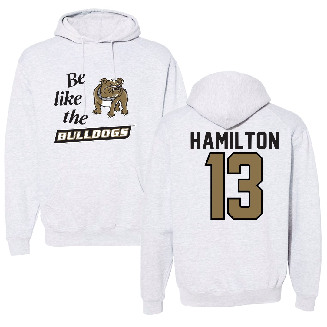 Bryant University Football Light Gray Be Like Us Hoodie - #13 Kaden Hamilton