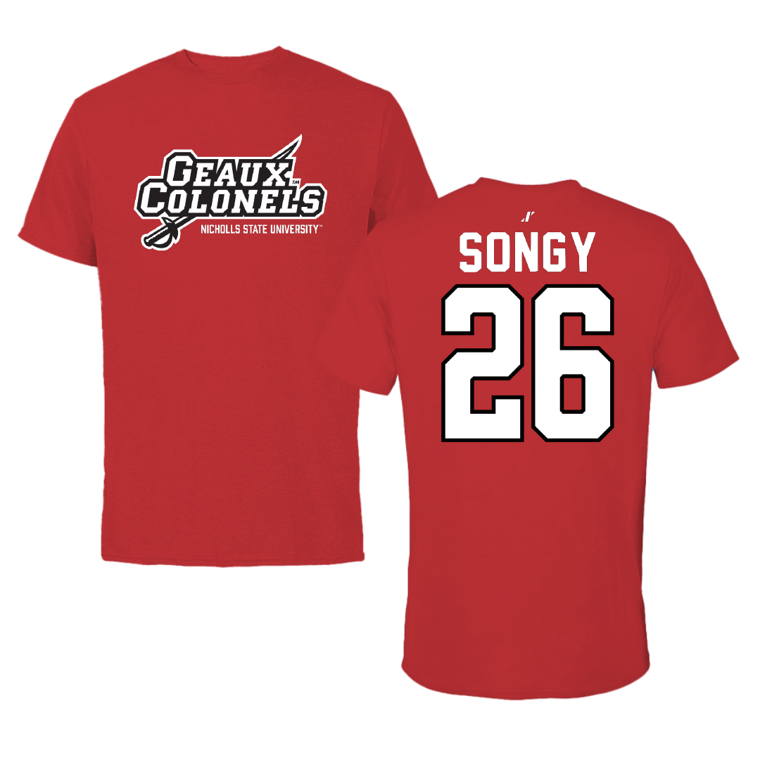 Nicholls State University Softball Red General Performance Tee - #26 Brynne Songy