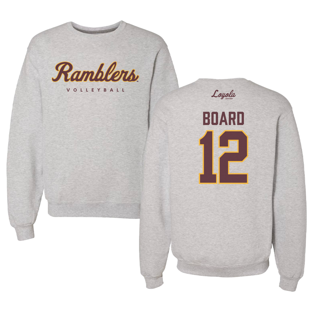 Loyola University-Chicago Volleyball Gray Crewneck - #12 Kaley Board