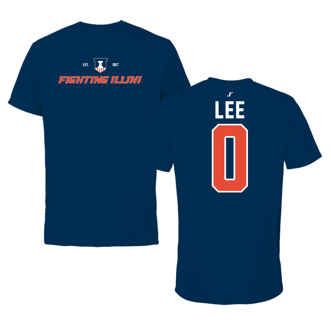 University of Illinois Soccer Navy General Tee - #0 Izzy Lee