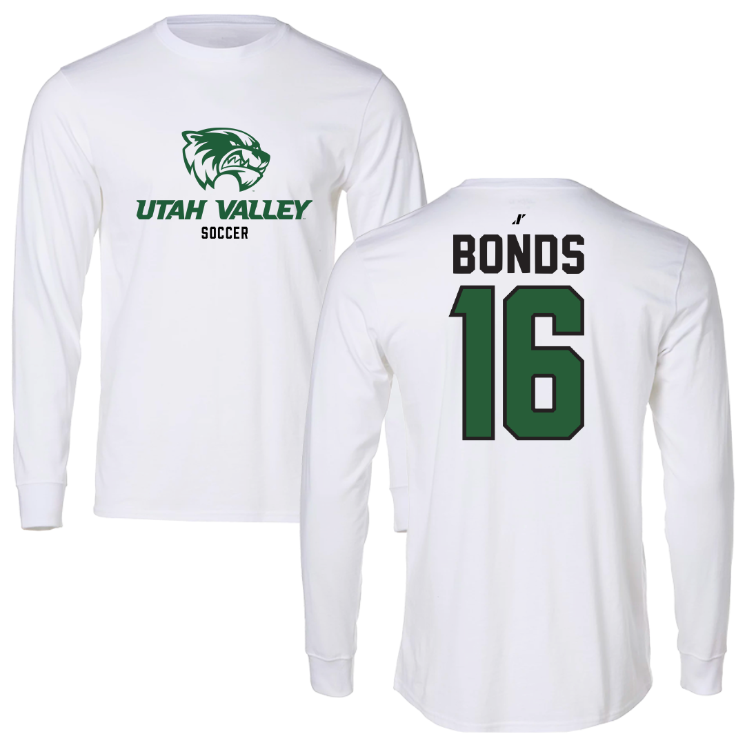 Utah Valley University Soccer White Classic Performance Long Sleeve - #16 Quincy Bonds