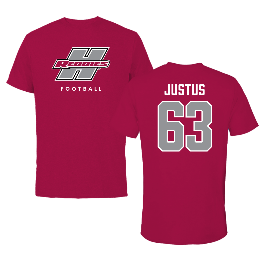 Henderson State University Football Cardinal Performance Tee - #63 Conner Justus