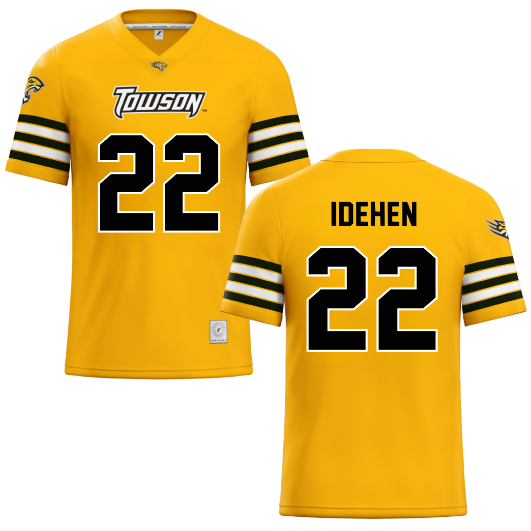 Towson University Gold Football Jersey - #22 Dumkele Idehen