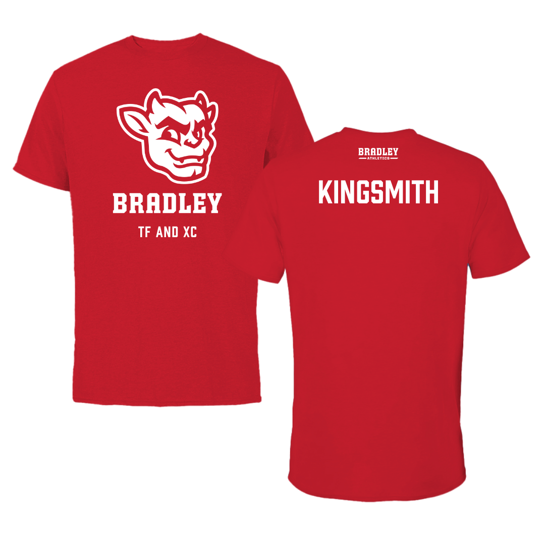 Bradley University TF and XC Red Mascot Performance Tee - Kaden Kingsmith
