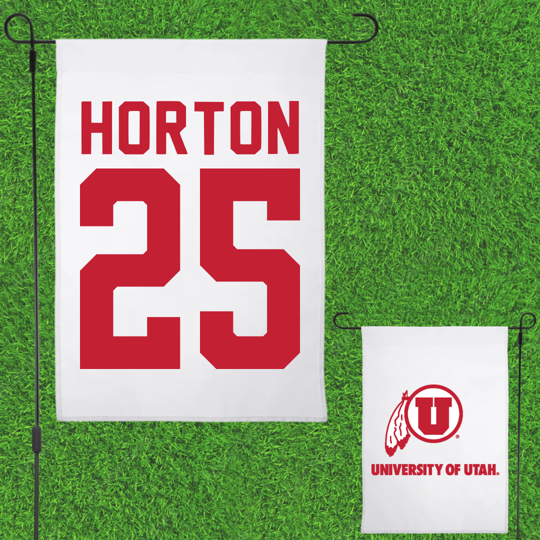 University of Utah Lacrosse White Garden Flag - #25 Bryce Horton