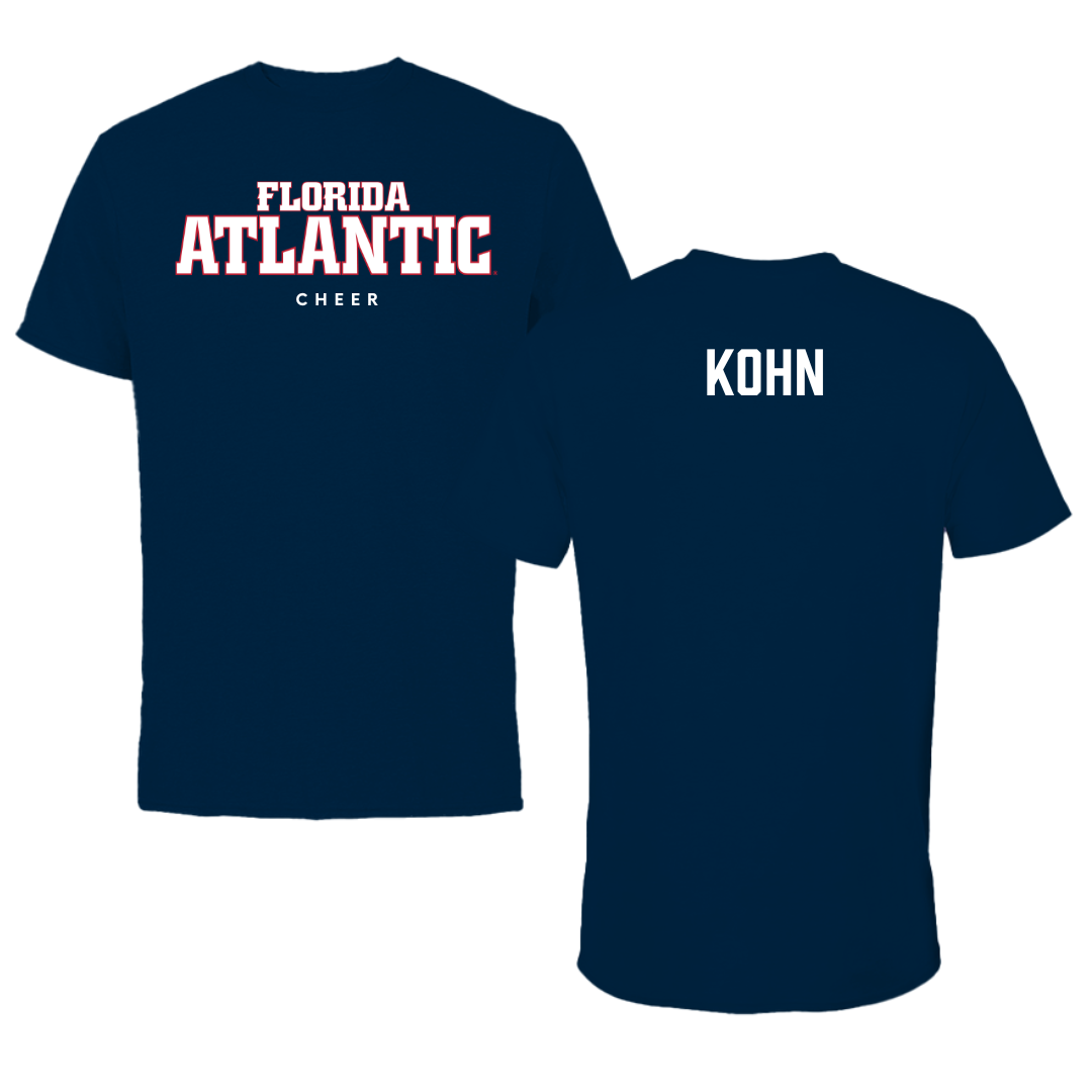 Florida Atlantic University Cheer Navy Block Tee - Gianna Kohn