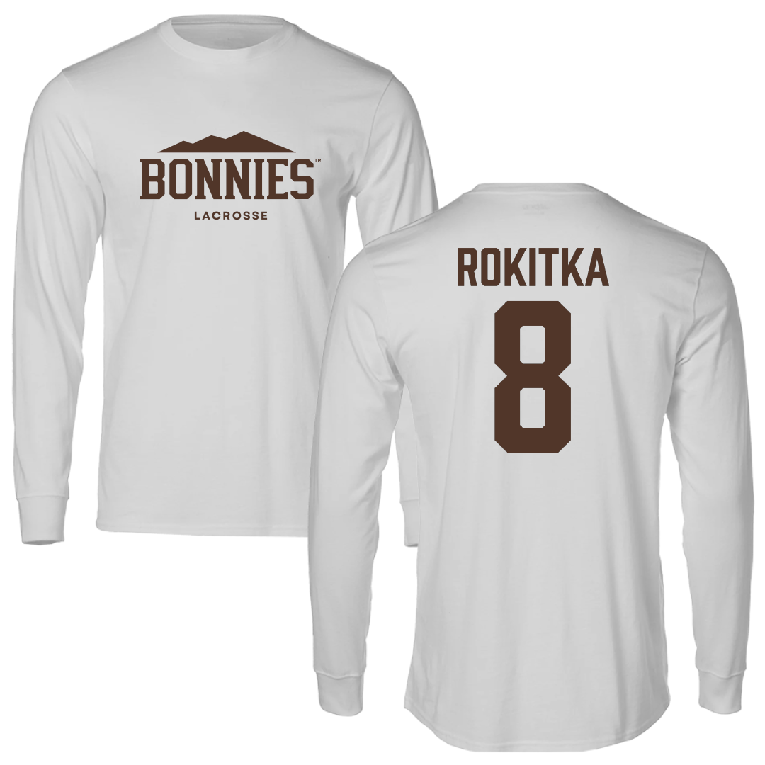 St. Bonaventure University Lacrosse Light Gray Performance Long Sleeve - #8 Katelyn Rokitka