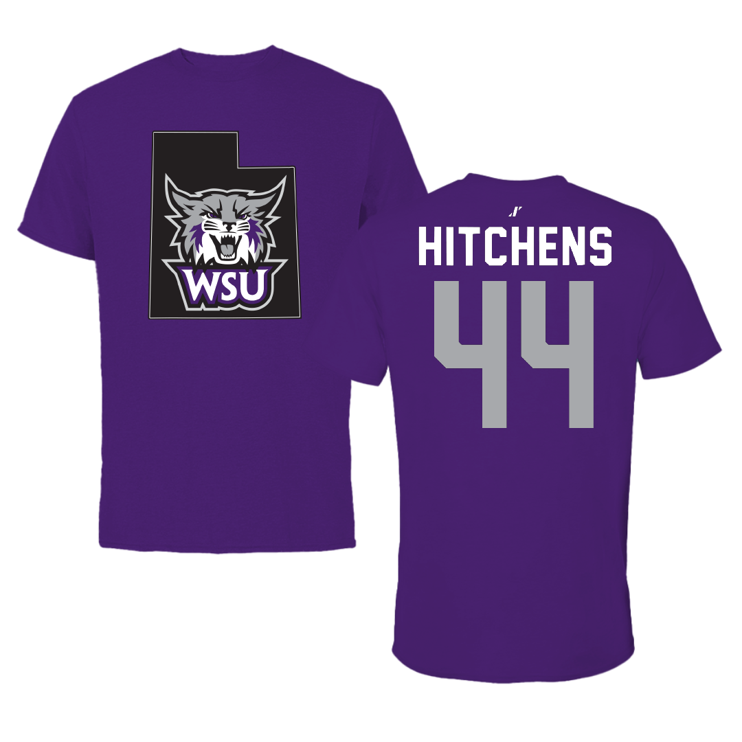 Weber State University Football Purple State Tee - #44 Mayson Hitchens