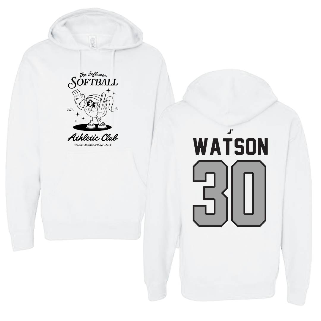 Softball White Influxer Athletic Club Hoodie - #30 Ka’Lyn Watson