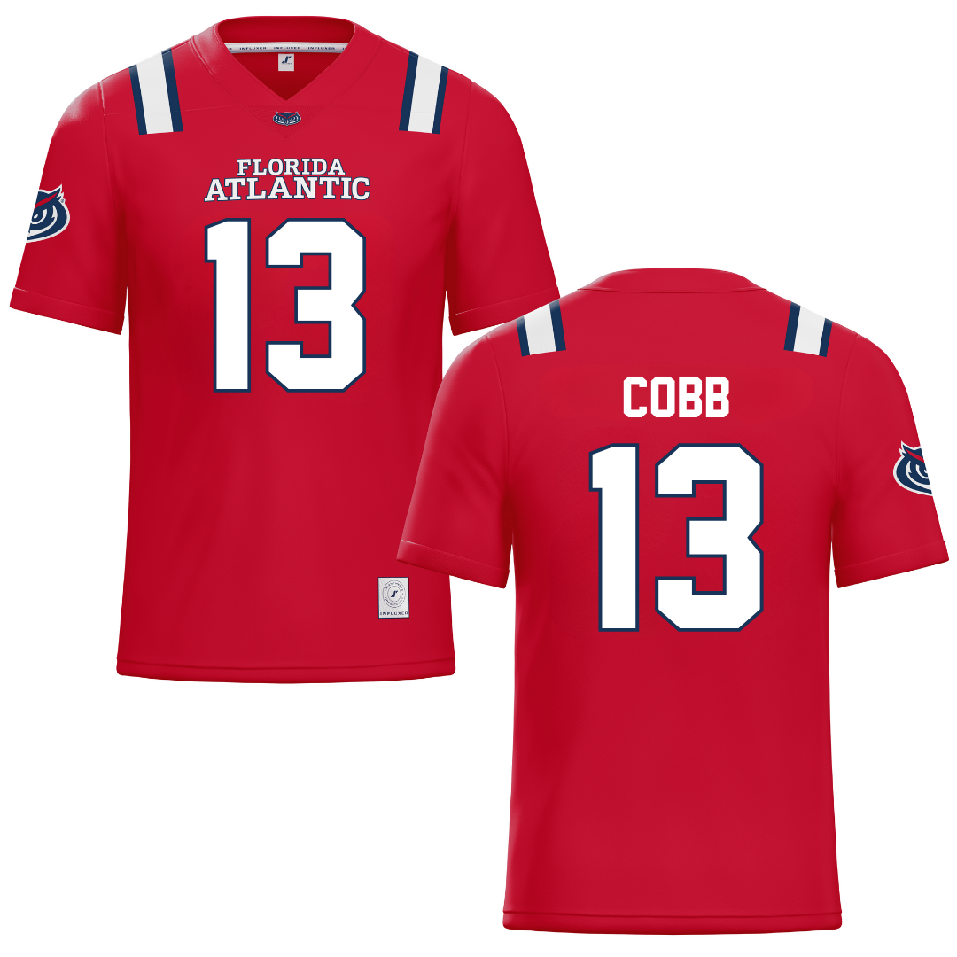Florida Atlantic University Red Football Jersey - #13 A'ceon Cobb