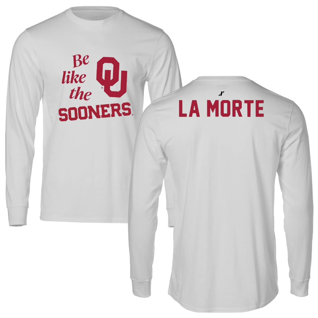 University of Oklahoma Wrestling Light Gray Be Like Us Performance Long Sleeve - Nick La Morte