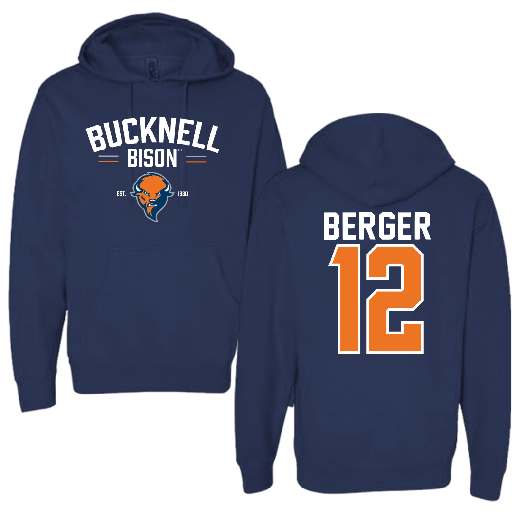 Bucknell University Basketball Navy General Hoodie - #12 Quin Berger