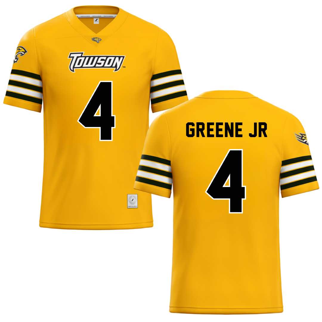 Towson University Gold Football Jersey - #4 Tyrell Greene Jr