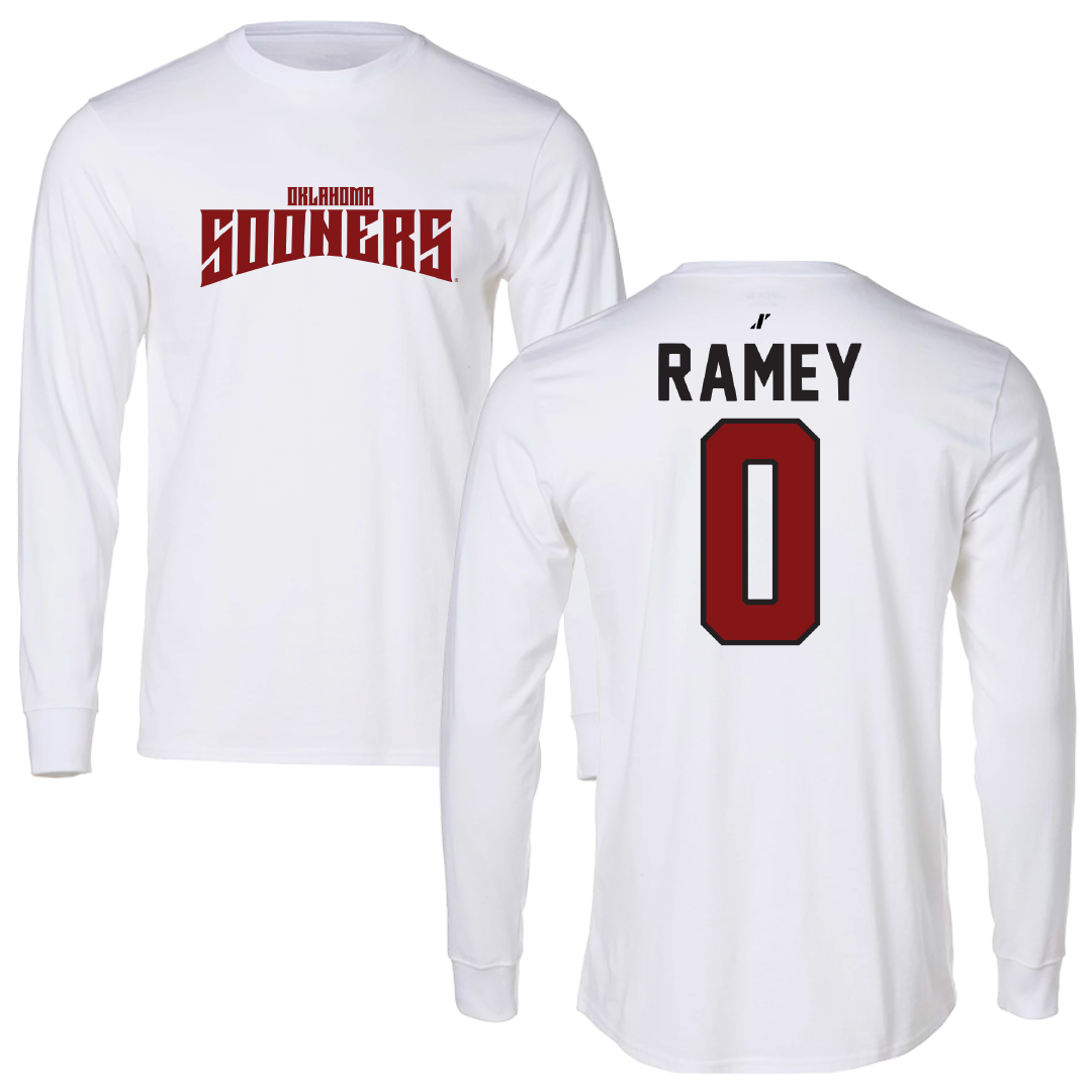 University of Oklahoma Soccer White Classic Long Sleeve - #0 Olivia Ramey