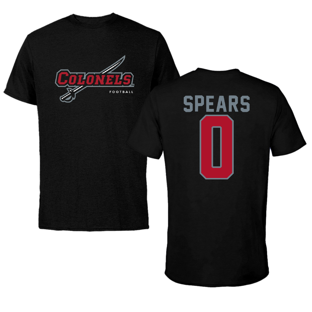 Nicholls State University Football Black Tee - #0 Jaylon Spears