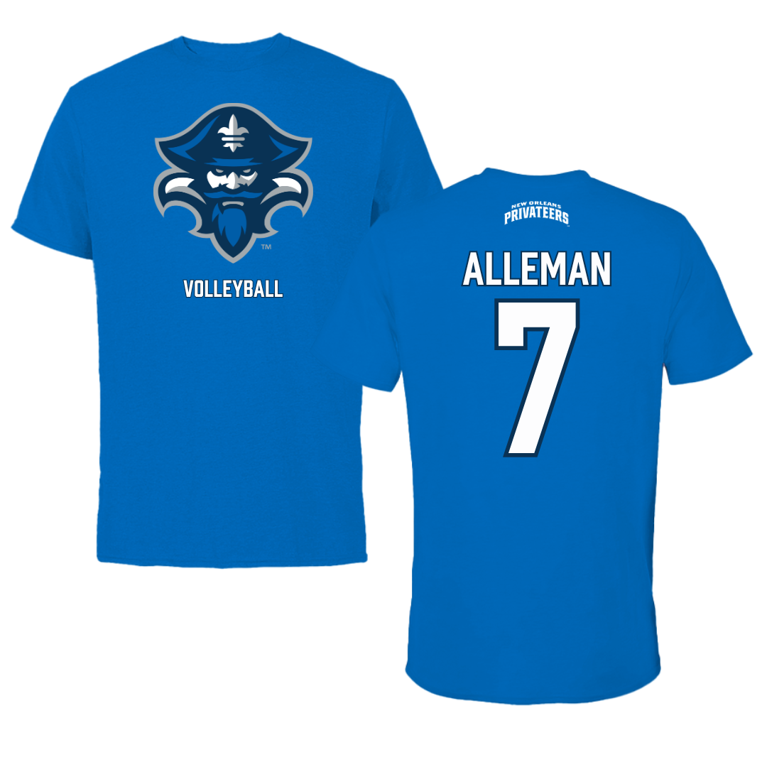 University of New Orleans Volleyball Blue Mascot Performance Tee - #7 Lani Alleman