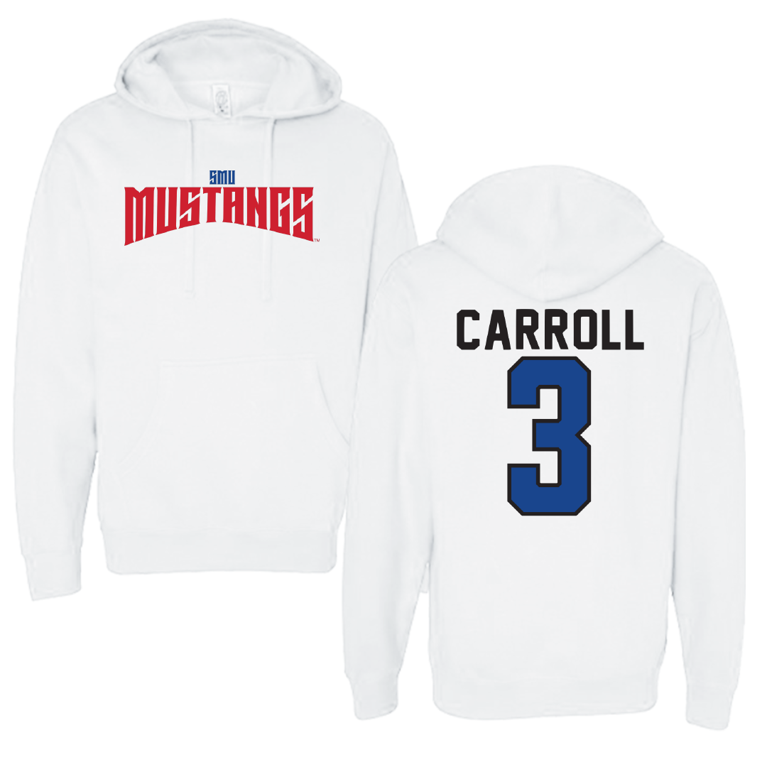 Southern Methodist University Football White Classic Hoodie - #3 Jamarion Carroll
