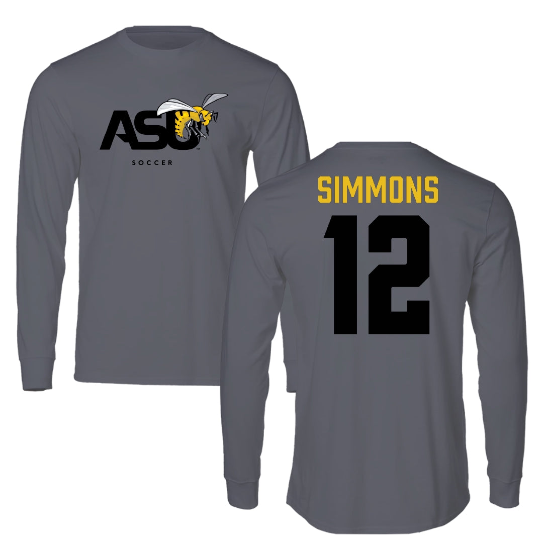Alabama State University Soccer Dark Gray Long Sleeve - #12 Kensley Simmons
