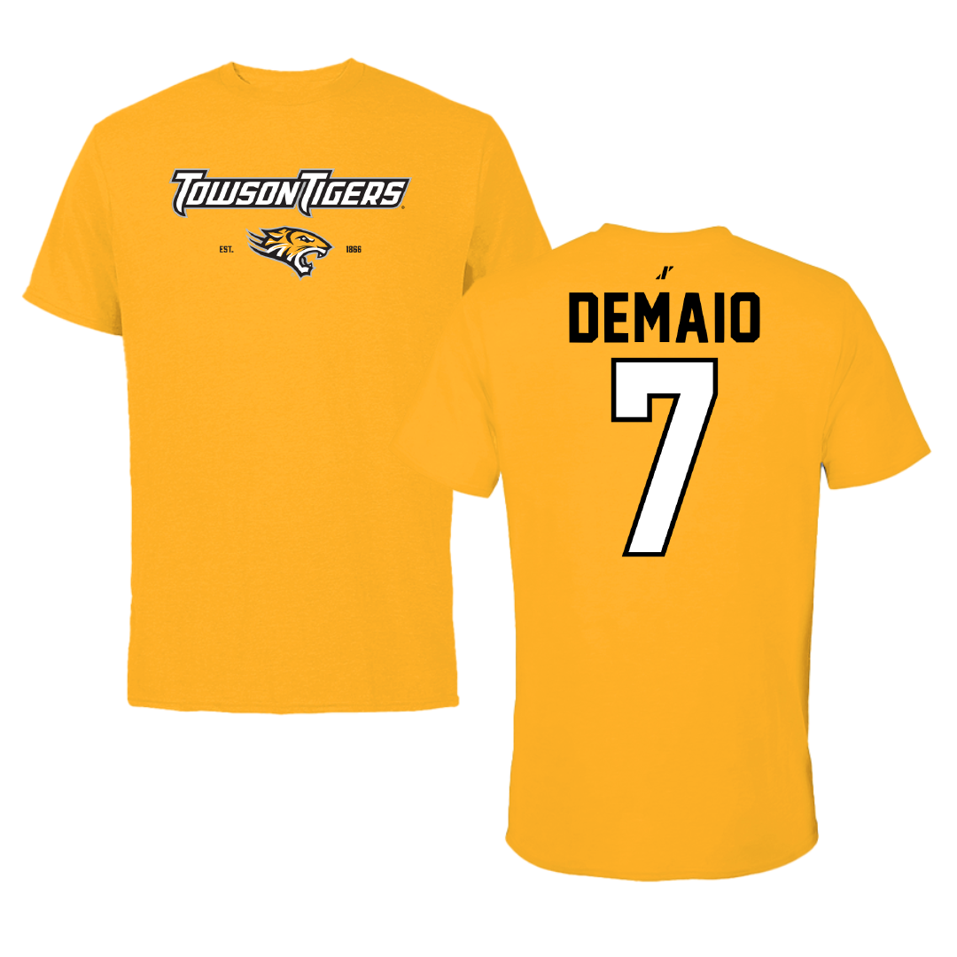 Towson University Lacrosse Gold General Tee - #7 Luca DeMaio