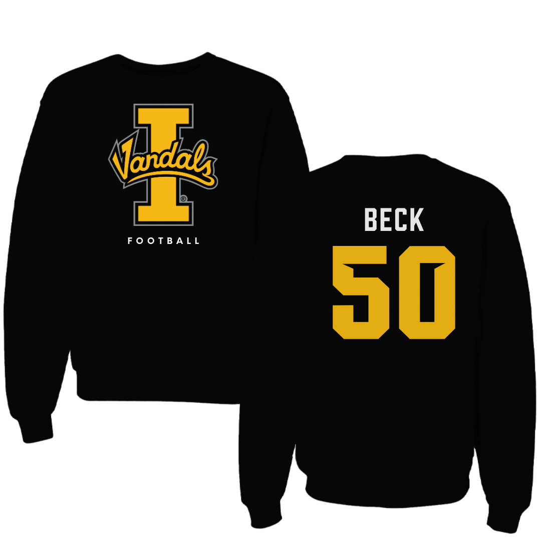 University of Idaho Football Black Crewneck - #50 Jackson Beck