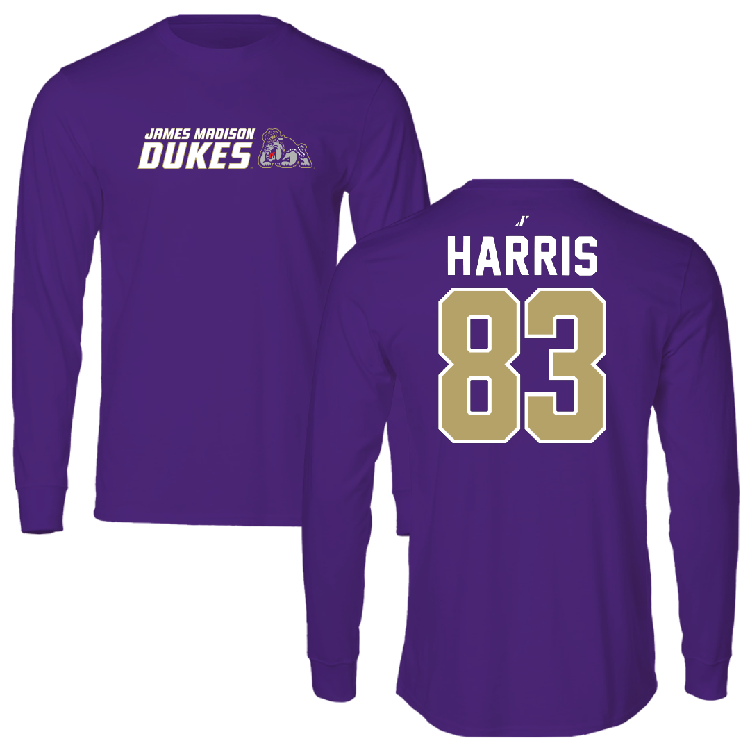 James Madison University Football Purple General Performance Long Sleeve - #83 Erick Harris