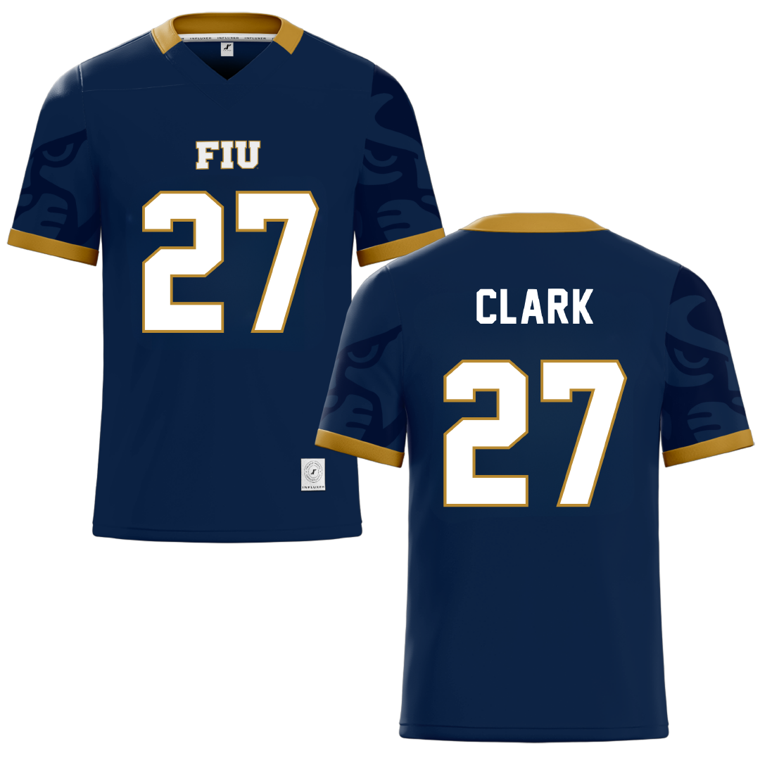 Florida International University Blue Football Jersey - #27 Mister Clark