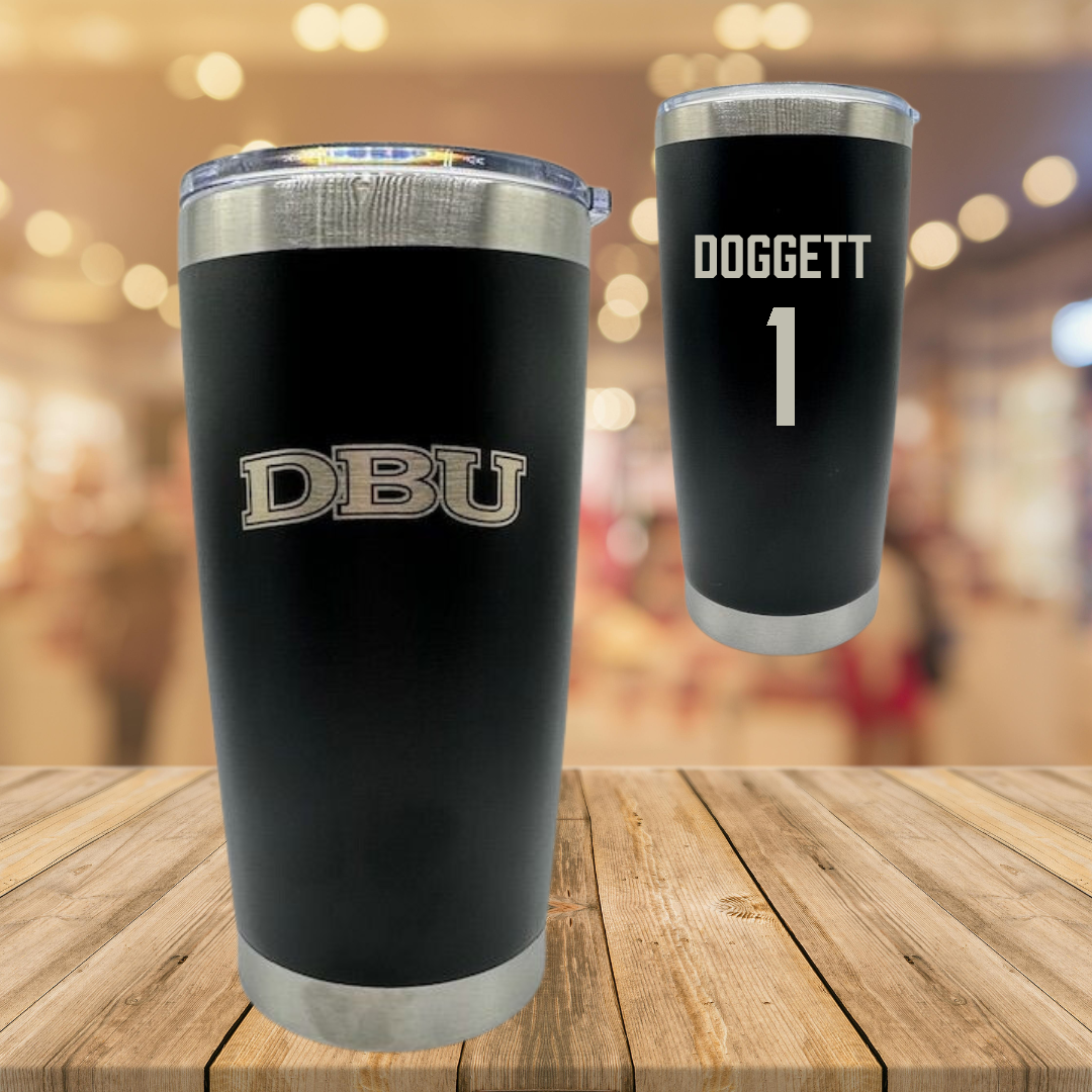 Dallas Baptist University Volleyball Black Stainless Steel Tumbler - #1 Daylee Doggett