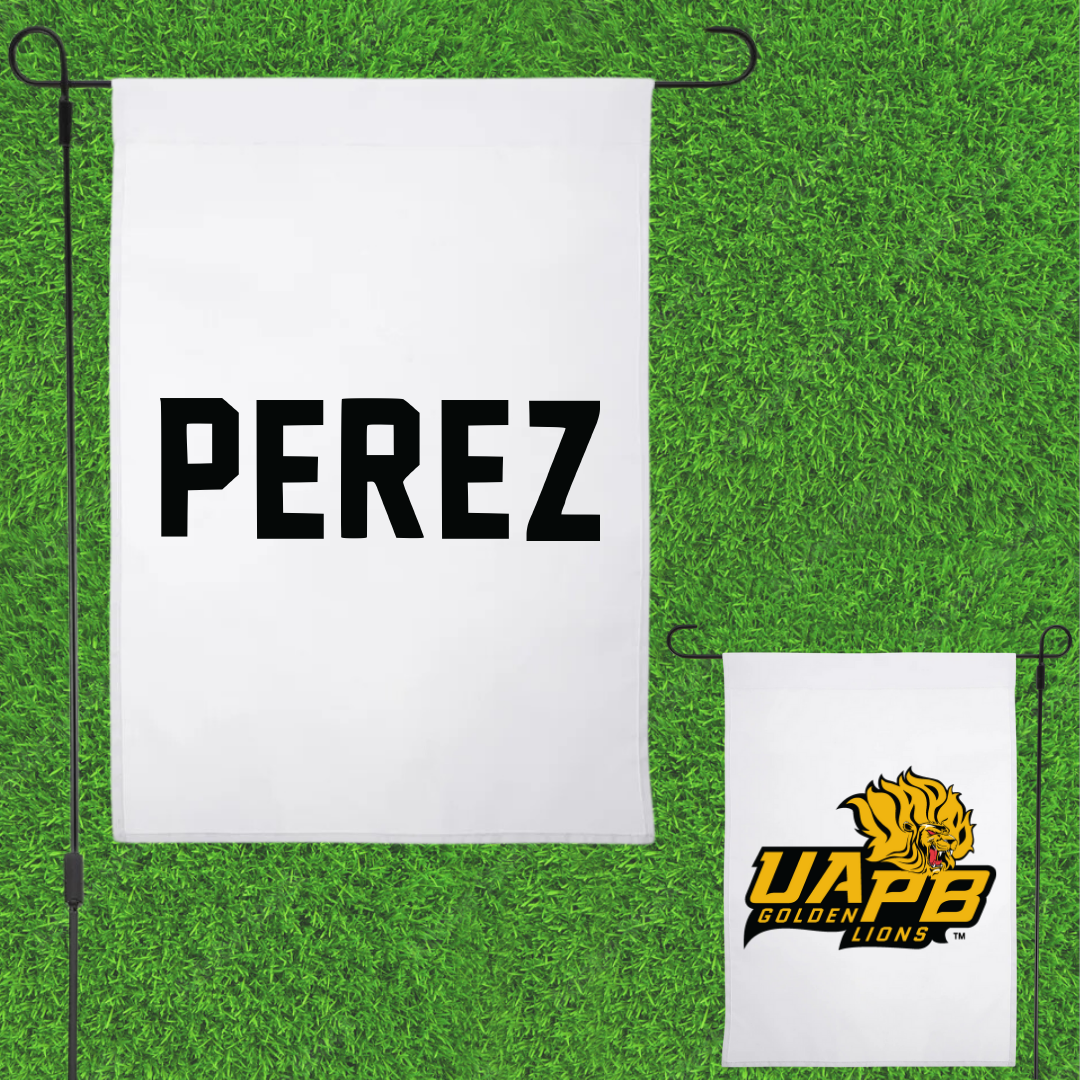 University of Arkansas-Pine Bluff Golf White Garden Flag - Angel Perez