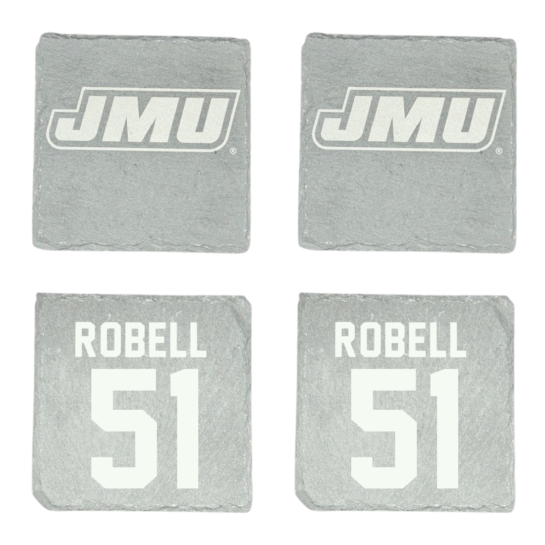 James Madison University Football Stone Coaster (4 Pack)  - #51 Riley Robell