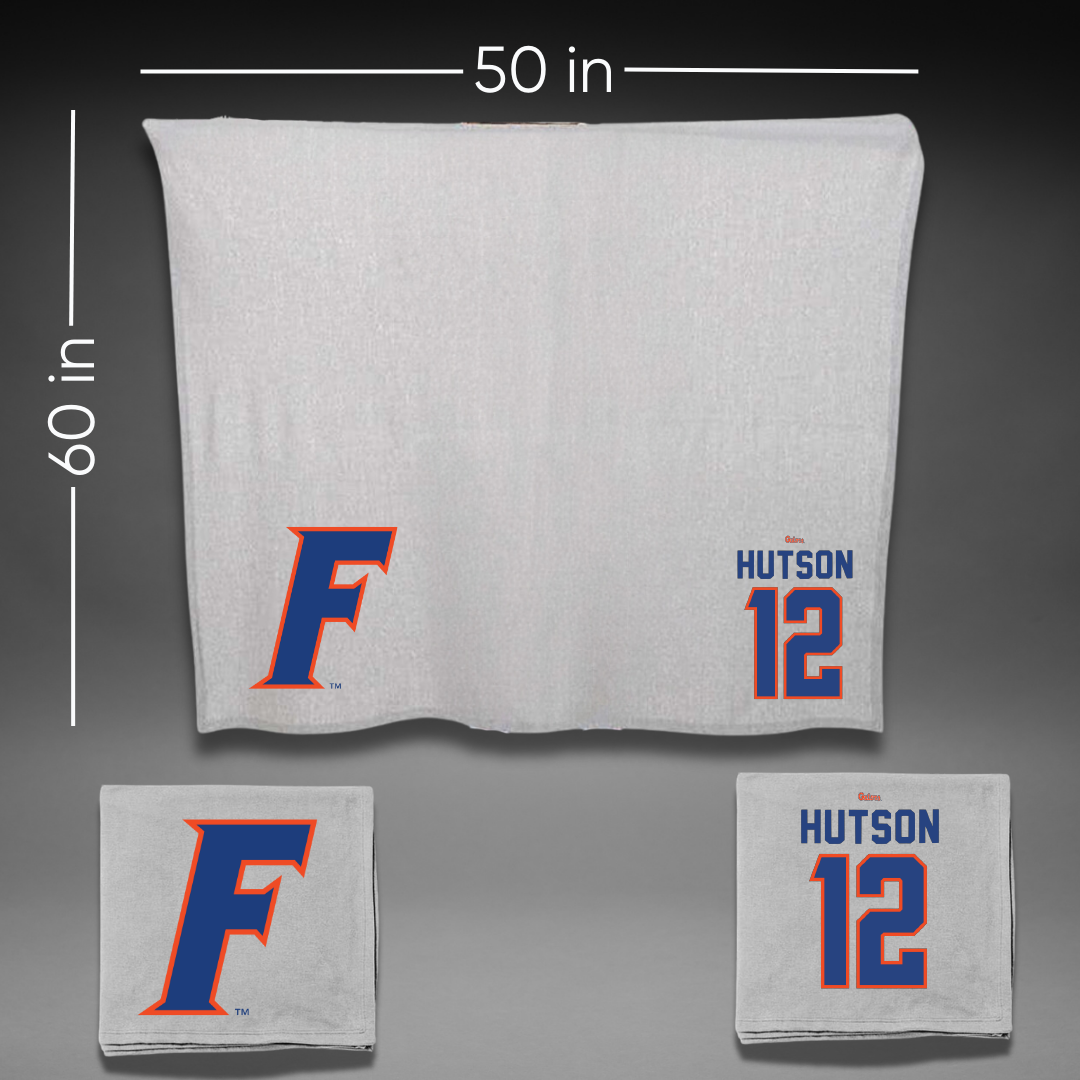 University of Florida Volleyball Gray Blanket - #12 Kira Hutson