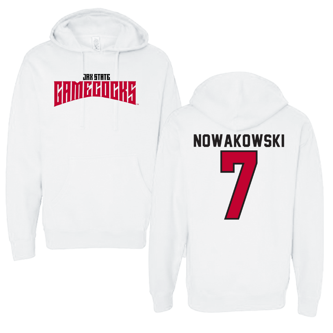 Jacksonville State University Softball White Classics Hoodie - #7 Morgan Nowakowski