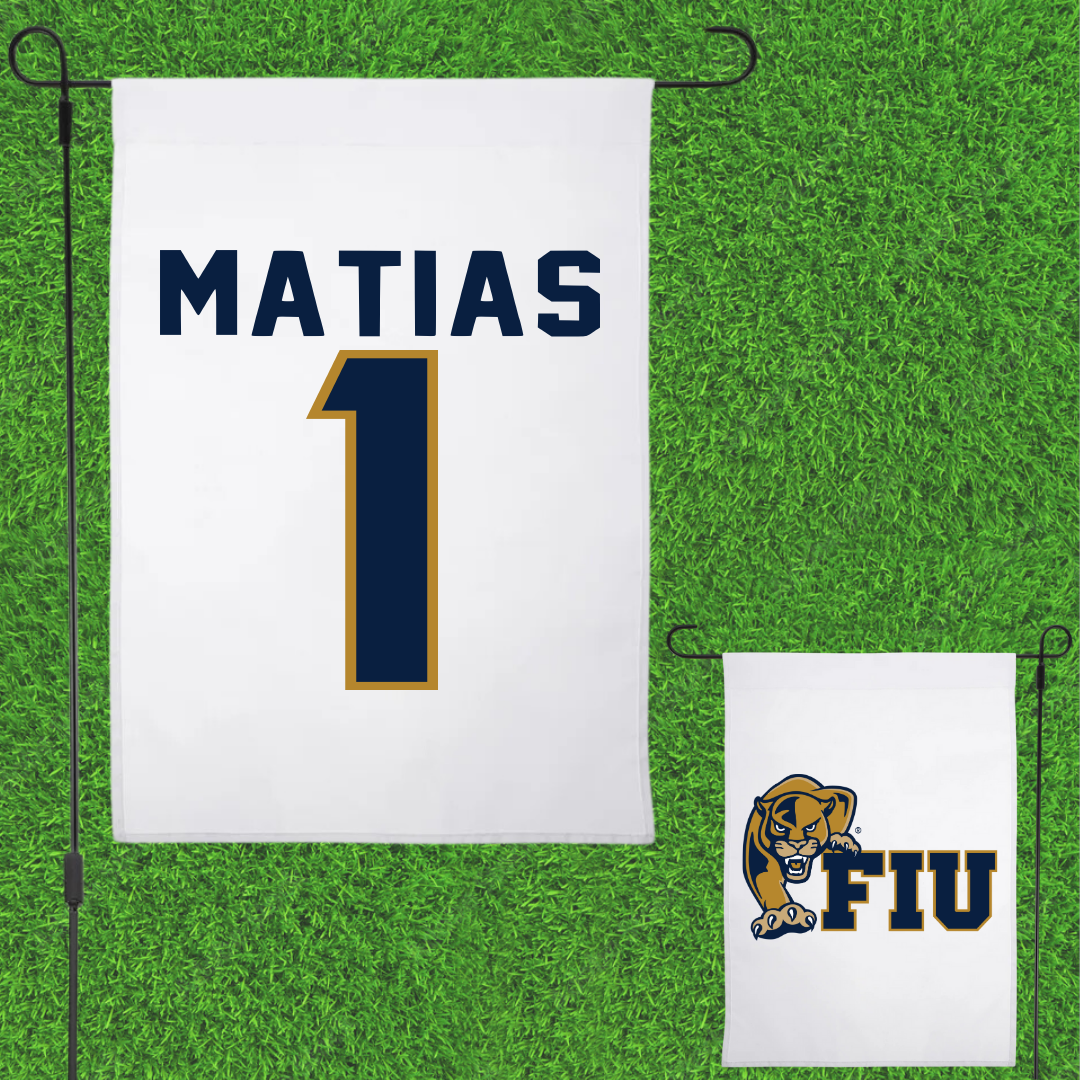 Florida International University Volleyball White Garden Flag - #1 Emily Matias