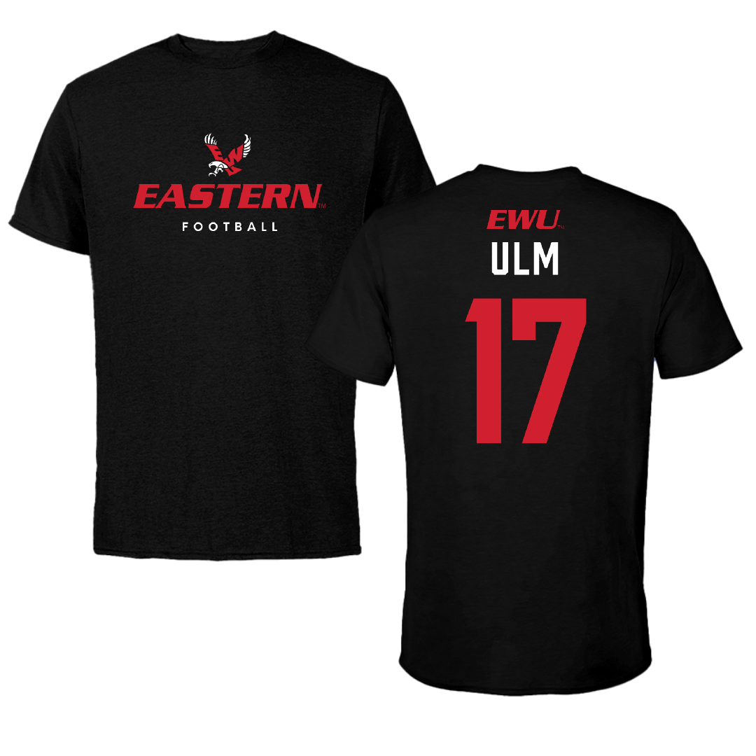 Eastern Washington University Football Black Eastern Performance Tee - #17 Nolan Ulm