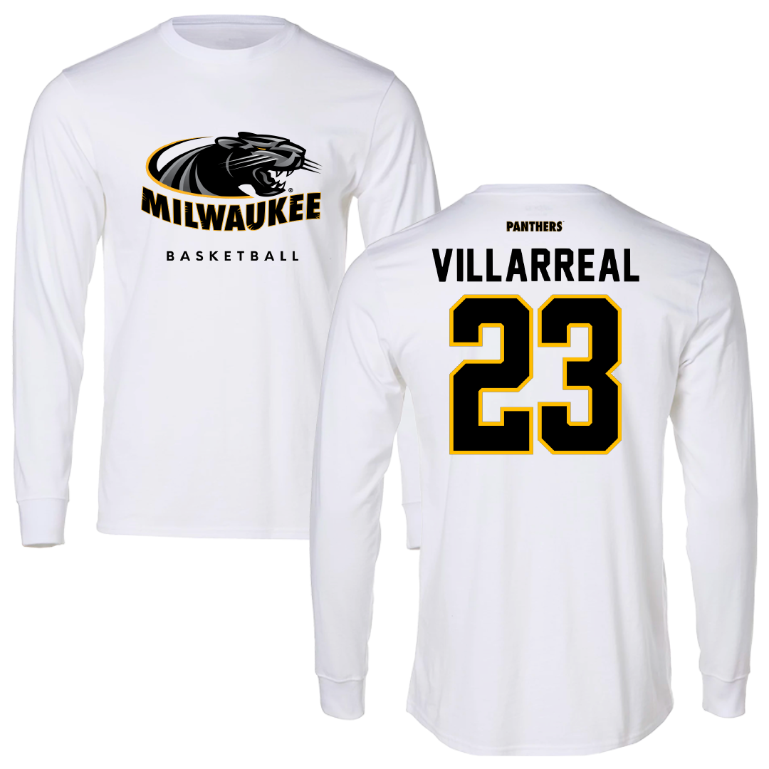 University of Wisconsin-Milwaukee Basketball White Long Sleeve - #23 Austin Villarreal
